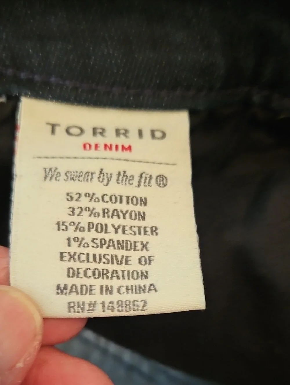 Torrid -Tall Jegging -3 Button- Dark Indigo w/Black Tuxedo Stripes - Size 16 T - Picture 10 of 11